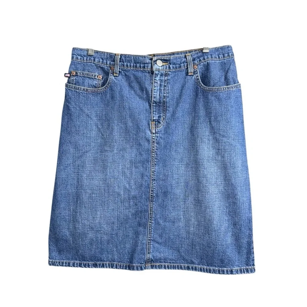 Ralph Lauren Polo Jeans (EUC) Vintage Denim Skirt, Size 12 - Picture 7 of 13
